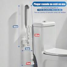 XISH 60cm Barras de Agarre para Bao para Discapacitados, Plegable Pasamanos, para Inodoro Barras de  de Ayuda para Bao Rieles de Inodoro, para Mayores Embarazadas, barra de  para bao - como se muestra en la figura - Ver 6