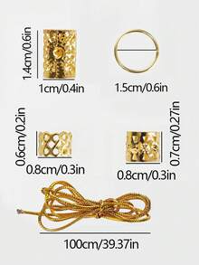 41pcs Women's Hollow Braiding Clips, Scrunchies, Dreadlocks Decorations, Y2K Style Metal Hair Accessories, Punk Fashion Braiding Hair Clips