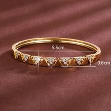 1pc Geometric Triangle Arrangement Design Artificial Gem Women Fashion Bracelet
