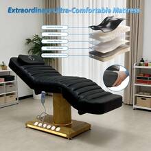 LUXMARS Electric Massage Table,3 Motors Beauty Bed,Adjustable Massage Bed With Removable Headrest,Tattoo Table With Foot Pedal Control,Lash Bed For Facials, Eyelash Extensions, Massage, And Tattooing - Black - View 4