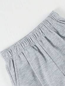 1 chiếc quần short nỉ ống đứng thoải mái thường ngày cho bé trai - Màu Xám nhạt - Xem 7
