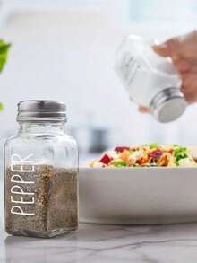 2.7oz Dopeca Glass Salt And Pepper Shaker Set, Transparent Salt Jar With Stainless Steel Lid, Salt And Pepper Shaker Set For Kitchen Or Dining, Easy To Refill - Multicolor - View 11