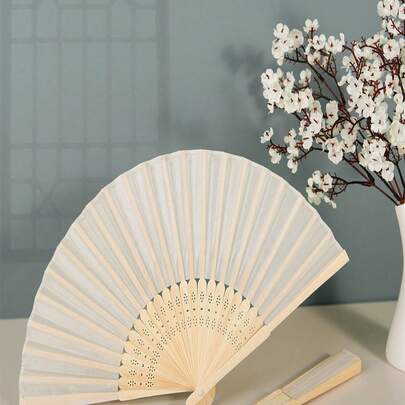 1pc Classic White Bamboo Folding Hand Fan, Elegant Paper Fan With Carved Handle, Portable Handheld Fan, Suitable For Weddings, Parties, Festivals, Summer Home Decor, Living Room And Bedroom Decor, Exquisite Gift.,Mother's Day Gift,Bedroom Decor,Garden,Kitchen Decor,Summer,Beach,Travel Essentials,Room Decor,Squishy,Graduation,Outdoor,Garden,Travel Essentials,Portable Essentials,Beach Essentials,Graduation Season,Commencement,Graduation Ceremony,Graduation Gift,Graduation Present,Graduation Gift,Graduation Present,Congrats Grad,Congratulations Graduate,Valedictorian,Finish School,Graduation Party,Outdoor Essentials,Travel Portable,Hiking Essentials,Camping Essentials,Portable Tools,Summer Essentials ,Summer Portable