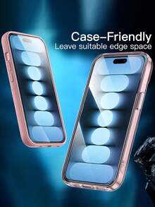 2 st. skärmskydd i härdat glas, kompatibelt med 17/Air/17 Pro/17 Pro Max/16 Pro Max/15 Pro Max/14 Pro Max/13/12/11 Pro Max-serien. 9H-hårdhet, reptålig, fingeravtrycksskyddande, oljeskyddande, högupplöst beröringskänslig, skyddande film i härdat glas för mobiltelefoner. - Genomskinlig - Visa 3