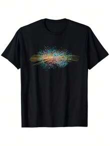 Men's Science Graphic T-Shirt, Quantum Physics Particle Design, Casual Everyday And Festival Wear, Breathable Regular Fit For Summer, Halloween, Christmas, Parties, Training - All-Season Comfort Round Neck Shor - 1 - 查看 2