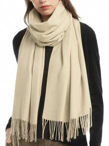 Women's Winter Scarf, Soft & Warm Scarf, Comfortable Shawl, Lightweight Wool-Like Scarf, Party Scarf - Purple - View 6