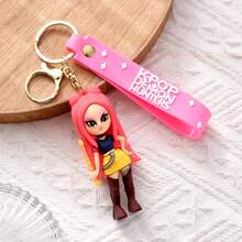 Mattel 1pc Kpop Cartoon Witch Hunting Girl Group Silicone Keychain, Anime Girl Group Keychain Pendant, Small Gift