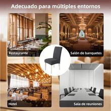 6 Pzas cubiertas de silla resistentes a salpicaduras en unicolor,Elástica Protectora De Silla Comedor Removible.cubierta moderna para silla de comedor de poliéster elástico, La cubierta de la silla es adecuada para la mayoría de las sillas, y la tela de alta elasticidad puede adaptarse a su silla muy bien y hacer que su silla se vea más fresca.  La cubierta de la silla de comedor puede transformar su vieja silla en una nueva, actualizar su decoración interior, extender la vida útil de la silla y ahorrar su dinero. Las fundas decorativas para sillas se pueden utilizar en salones, banquetes de boda, hoteles, conferencias, celebraciones, ceremonias, restaurantes, etc.todas las estaciones. - Gris oscuro - Ver 10