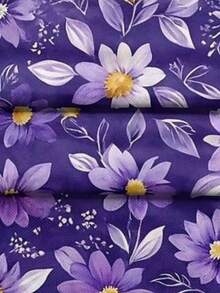 Two-Piece Men's Summer Vacation/Outing Set In A Purple Floral Knit Fabric, Featuring A Full And Soft Texture And Short-Sleeved Beach Shorts. - 彩色 - 查看 7