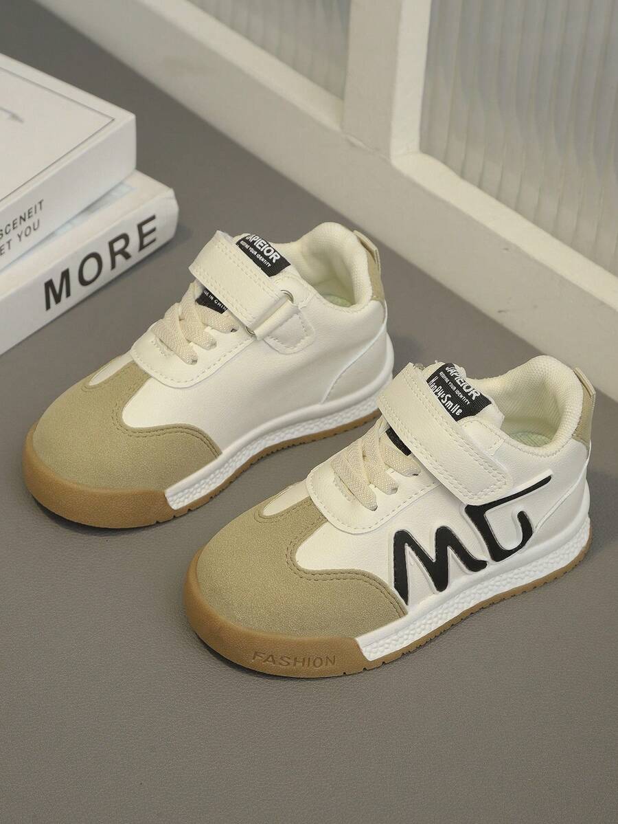 1双卡其色儿童休闲运动鞋，时尚运动鞋，男女童皆宜，适合户外、聚会、旅行、春秋季穿着。 - 卡其色 - 查看 1