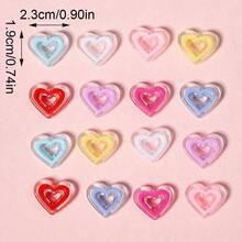 4Amazonia 10颗浪漫亚克力镂空心形珠子，适合制作珠宝、DIY工艺品、手链、项链，也是情人节、父亲节、母亲节的礼物之选。