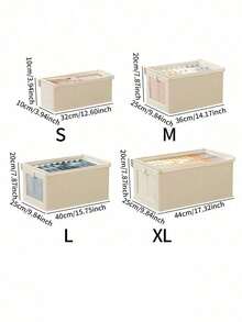 Large Capacity Storage Basket, Portable Wardrobe Storage Organizer Bag, Foldable Wardrobe With Window Storage Box, Durable Storage Container With Lid, Suitable For Blankets, Clothes, Bedding, Space Saving Storage Container, Sturdy, Travel Pouch, Wardrobe Organizer, Room Decor, Dorm Essential - Multicolor - View 10