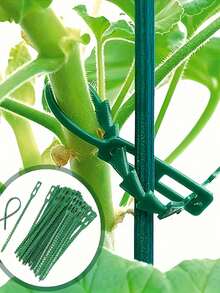 100根园艺捆扎带，包括拉链扎带、塑料薄膜扎带、植物固定带、便携式园艺电缆，适用于园艺和草坪护理