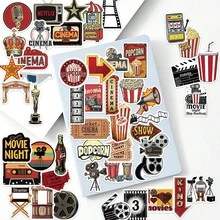 50 pièces Autocollants vintage de graffiti, autocollants décoratifs pour bouteilles d'eau, casques, bagages, vélos, planches à roulettes et plus encore - Multicolore - Voir 6