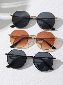 1-5pairs Women Metal Geometric Delicate New Elegant Living Fashion Glasses Combination For Driving Outdoor Casual Activities Tropical Beach Vacay Street-Photography Musical Festival Accessories - Multicolor - View 7