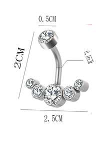 1件性感水钻肚脐环，百搭肚脐穿刺饰品礼品