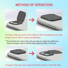 1 Set Privacy Protection Cover Compatible With Apple 17 Pro/17 Pro Max, Includes 1 Front Camera Privacy Cover And 1 Anti-Spy Camera Cover, Easy Adhesive Design, Compatible With Apple 11/12/13/14/15/16/17 Pro Max Applicable To Daily Shield, Office, Home Daily Shield Office Home Lens Protector Phone Camera Cover Waterproof Shockproof Anti-Fall Scratch Resistant - Black - View 7