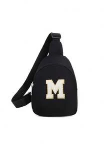 DIY 时尚手工字母胸包,超酷迷你多字包,收纳袋,购物、派对、节日礼物 - 彩色 - 查看 19