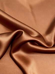 Áo sơ mi satin cài nút dáng rộng thời trang nữ cỡ lớn, hàng mới về, phong cách thường ngày, mùa xuân. - màu nâu - Xem 3