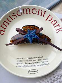 Französische Haarspange mit blauem Wal-Klauen-Clip, Seestern, Wassertasche, Goldfisch, süßer Acryl-Haarclip, kreative Frucht-Haarspange, modische, elegante Nischen-Haarspange, Acryl-Stern-Seestern-Linie Klammer-Clip, großer Haarclip für Dutt-Frisuren, Pferdeschwanz-Haarclips für Frauen - Verschiedenfarbig - Übersicht 17