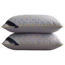 Bordado premium Almohada 1/2pz 60cm*40cm tamaño estander microfibra suave y soporte para dormitorio en casa y sala de estar en sofá - Gris - Ver 1