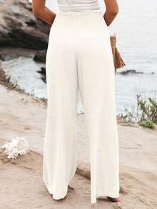Loose High Waist Wide Leg Casual Pants For Women, New Arrival Autumn - White 3 - View 2