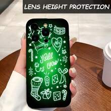 1PC Phone Case ,  Christmas Holiday Design Pattern Print , Stylish Phone Case, Phone Decoration, All-around Lens Protection, Creative Small Gift, Funny Gift for Boys and Girls - Schwarz - Übersicht 3