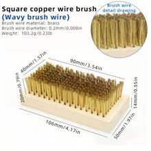 Square Copper Wire Brush, Steel Wire Brush, Grinding Rust Removal Cleaning Brush, Industrial Decontamination Descaling Brush, Mesh Roller Brush - Multicolor - View 13