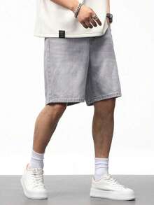 European & American Teenage Boys' Fashionable Casual Style Gray Denim Shorts - Grey - View 6