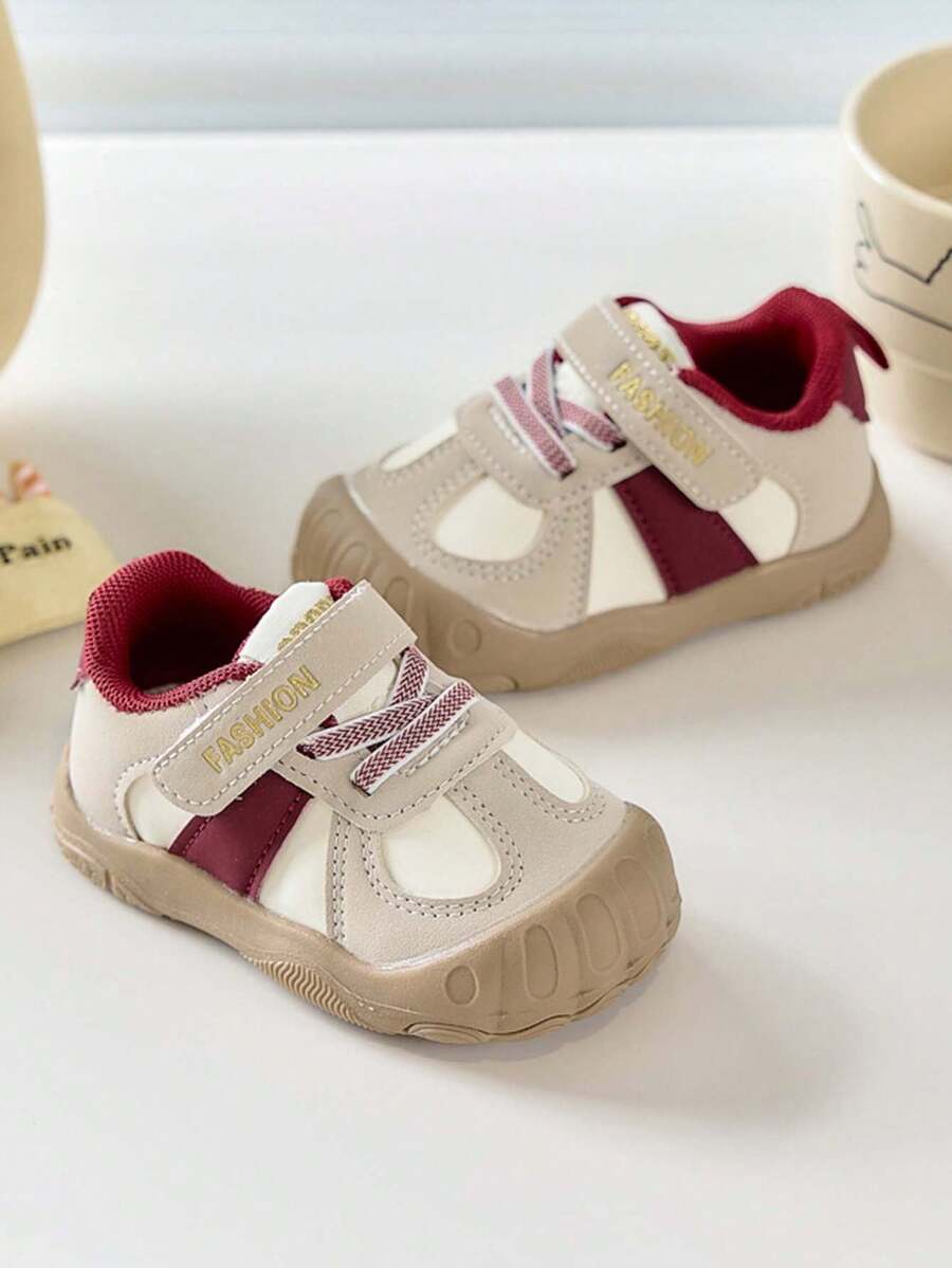 1双男女通用新款低帮运动鞋，软底防滑，适合婴幼儿休闲步行，时尚百搭儿童跑步鞋，适合春、夏、秋、冬四季穿着。 - 酒紅色 - 查看 1