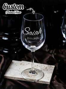 Customizable Wine Glass, Personalized Wedding Glass, Photo & Text Customized, High Borosilicate Glass, Stemmed Highball Glass, White Wine Glass, Red Wine Glass, Face & Name Customized Cup, Bridesmaid Groomsmen Gifts, Wedding Party Essentials - Multicolor - View 8