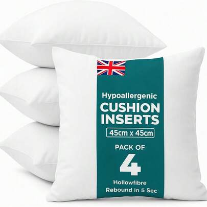 Ultra-Fluffy Hypoallergenic Microfiber Square Pillow Insert, High-Resilience Down-Alternative Filling, Durable Washable Cushion Form For Sofa Couch Bed Bedroom Living Room Balcony Reading Nook Home Decor