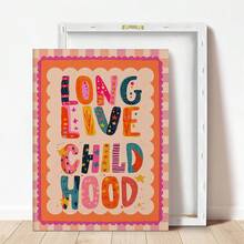 Quadro em tela estilo boêmio (1 peça) - Memórias da infância para sempre, pôster para quarto infantil, arte de parede colorida para quarto de menina, decoração para berçário, arte de parede emoldurada para quarto infantil, adequado para quarto infantil, berçário, creche, quarto de menino, quarto de menina, Dia dos Namorados - Multicolorido - Ver 7