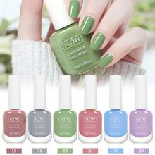 Set Of 6 Glass Bottles Of Water-Based Peelable Nail Polish 10ml Macaron Collection, Easy Quick-Dry -Off Nail Polish, Air-Dry Nail Art Varnish, Ideal For Home Salon In Summer And Spring - 彩色 - 查看 9