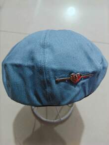 1pc These Denim Berets Blend Casual Retro Texture And Cute Decorative Design, Making Them Ideal Stylish Daily Headwear