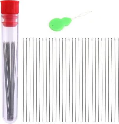 Beading Needles 30 Pcs Long Straight Beading Needles Size 10 Embroidery Needles 0.45 * 55 Mm Seed Beads Needles With Threader And Storage Tube For Bracelets And Jewelry Making