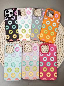 Simple Macaron-Colored Polka Dot Heart And Circle Pattern Minimalist Cute Aesthetic Protective Phone Case. Preppy, Playful Y2K Abstract Creative Gift. Compatible With Iphone 17 Pro Max/17pro/17Air/17/16promax/16pro/16plus/16/15promax/15pro/15plus/15/14promax/14pro/14plus/14/13promax/13pro/13/12promax/12pro/12/11promax/11pro/11/X/XSmax Phone Cases - 玫紅色 - 查看 3