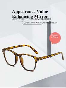 1 par de gafas con lentes transparentes de moda unisex, casual y versátil para la vida diaria, la oficina, la lectura, ver la televisión, los videojuegos, la decoración del teléfono - Multicolor - Ver 8