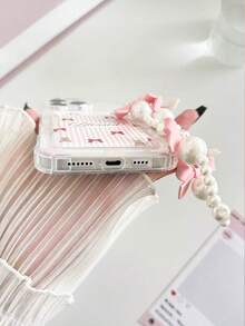 条纹蝴蝶结彩绘透明卡包硅胶软壳全包保护套，附赠串珠手链配件，兼容 17 Pro/17 Air/17/17 Pro Max、16/11/16 Pro/16 Plus/16 Pro Max/16 e、Galaxy、Redmi 等机型。 - 彩色 - 查看 2