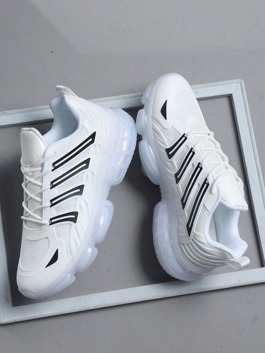 Low Top Men's Sports Shoes Sneakers Men Casual Running Shoes Jogging Shoes Male Walking Shoes Fashionable Gradient Footwear Tennis Streetwear - White - View 1