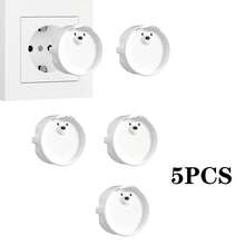 3/5/7/10Pcs EU Outlet Plug Covers Baby Proof, Child Socket Covers With Cute Bear Design, Electrical Outlet Protectors, Baby Accessories For Girls Bedroom Accessories - White - View 13
