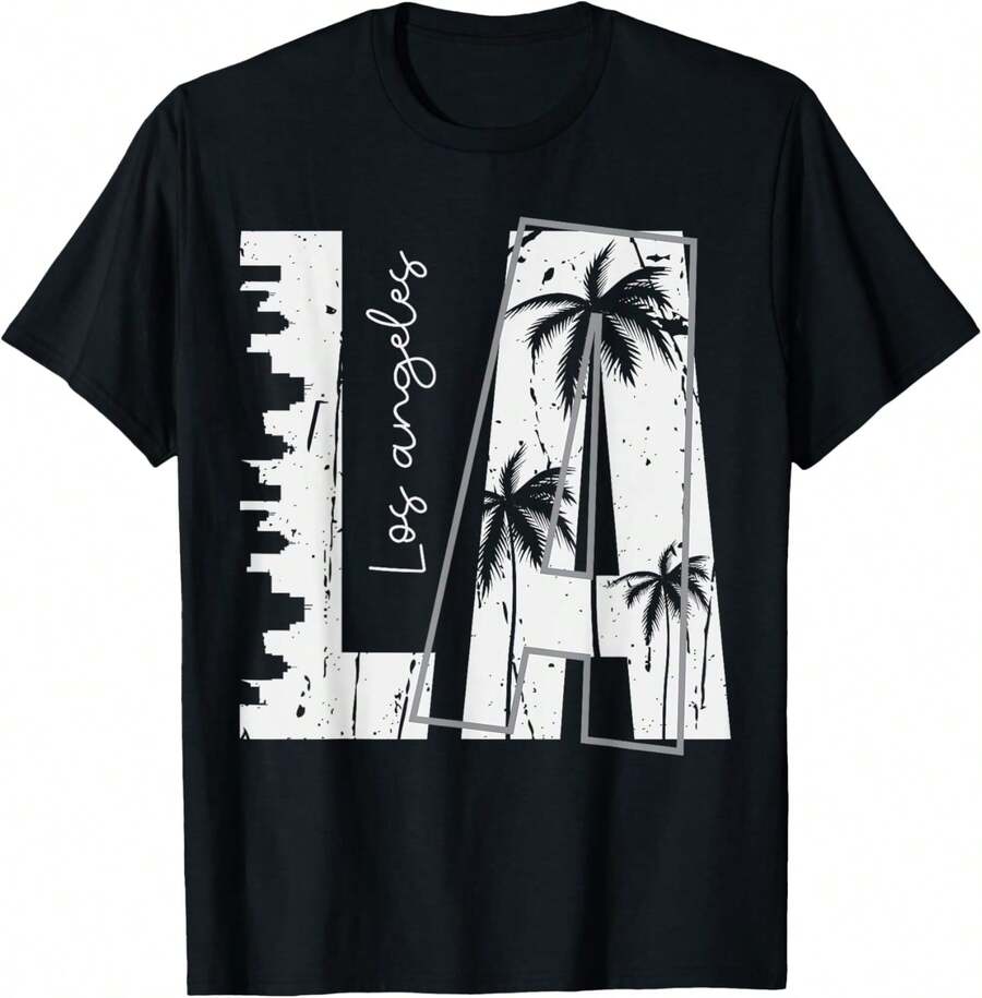 LA Los Angeles T-Shirt - 黑色 - 查看 1