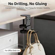 360°旋转重型桌面夹式耳机支架 - 可调节高度游戏耳机支架，节省空间的背包/手提包/衣架，多功能游戏桌面收纳架（游戏玩家/办公礼物） - 彩色 - 查看 6