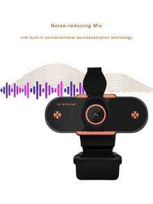 Cámara web con micrófono, cámara web USB HD 1080P, adecuada para computadoras y portátiles, gran ángulo de 110°, con cubierta de privacidad, cámara web portátil de transmisión en vivo con reducción de ruido, plug and play. - Negro - Ver 4