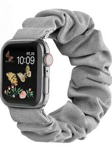 Elastic Hair Tie Watch Band For Apple Watch, 42/44/45mm Nylon Stretch Loop Strap Compatible With IWatch 7/8/Ultra 2, Women's Bracelet Watchband - Multicolor - View 9