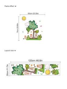 Fun Animal & Bird Wall Decals - DIY Cartoon Monkey, Giraffe, Lion Murals - Contemporary PVC Home Decor Stickers For Living Room - Multicolor - View 14