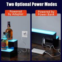 Estante Exhibidor de Botellas de Licor con LED, Estante de Bar Iluminado con Control Remoto y App, 16 Colores y 4 Modos, Soporte de Acrílico para Botellas de Licor - Rectángulo de 2 pasos de 40 pulgadas - Ver 5