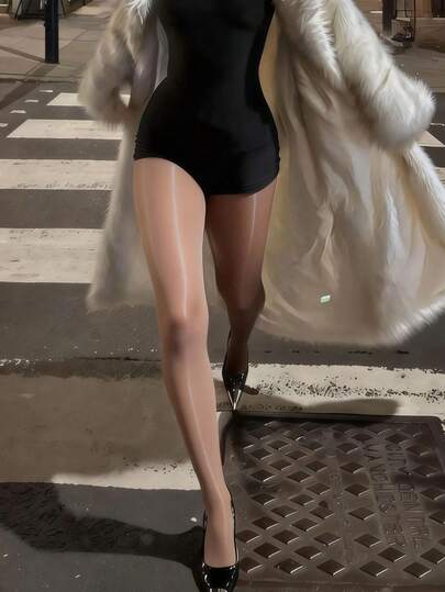 1双亮面不透明连裤袜，细钢圈透明女士连裤袜，舒适亮泽性感女士连裤袜