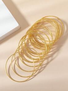 20件闪亮精致独特设计叠戴手链 - 彩色 - 查看 2