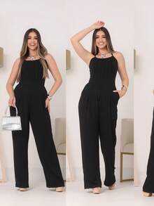 Long Jumpsuit, Everyday Summer Fabric. - 黑色 - 查看 2